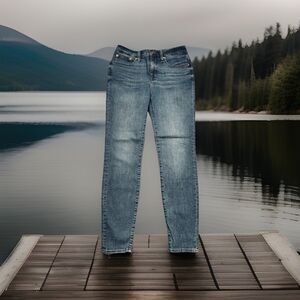 J Crew 9 Inch High Rise Toothpick Jeans 26 (27x27) Blue Denim Stretch Womens